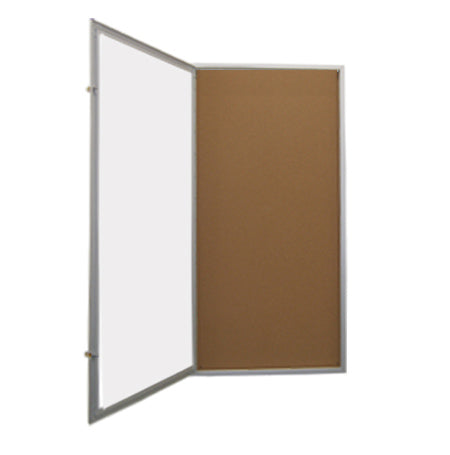 Extra Large 24 x 48 Outdoor Enclosed Bulletin Board SwingCase with Light + Radius Edge Cabinet Corners