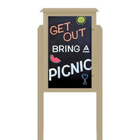 26" x 42" Outdoor Message Center - Magnetic White Dry Erase Board with Posts
