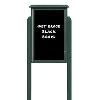 36x36 Outdoor Message Center - Magnetic White Dry Erase Board with Posts