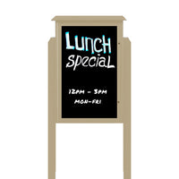36" x 48" Outdoor Message Center - Magnetic White Dry Erase Board with Posts