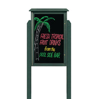 36" x 60" Outdoor Message Center - Magnetic White Dry Erase Board with Posts