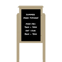 38" x 54" Outdoor Message Center - Magnetic White Dry Erase Board with Posts