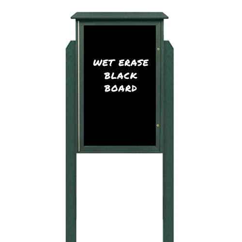 40" x 60" Outdoor Message Center - Magnetic White Dry Erase Board with Posts