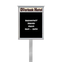 12" x 18" Standing Outdoor Message Center - Magnetic Black Dry Erase Board
