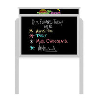 24" x 24"  Outdoor Message Center - Magnetic Black Dry Erase Board with Header and Posts