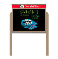 27" x 40" Outdoor Message Center - Magnetic Black Dry Erase Board with Header and Posts