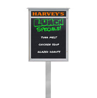8 1/2" x 14" Standing Outdoor Message Center - Magnetic Black Dry Erase Board