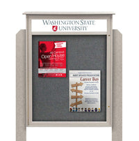 24x48 Standing Outdoor Message Center Information Board with Header | Maintenance Free (Image Not to Scale)