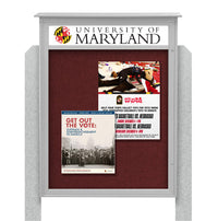 26x42 Standing Outdoor Message Center Information Board with Header | Maintenance Free (Image Not to Scale)