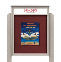 32x48 Standing Outdoor Message Center Information Board with Header | Maintenance Free (Image Not to Scale)