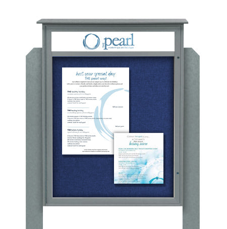 36x36 Standing Outdoor Message Center Information Board with Header | Maintenance Free (Image Not to Scale)