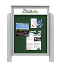 38x54 Standing Outdoor Message Center Information Board with Header | Maintenance Free (Image Not to Scale)