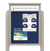 38x54 Standing Outdoor Message Center Information Board with Header | Maintenance Free (Image Not to Scale)