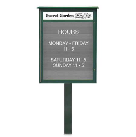 16 x 34 Standing Outdoor MINI Message Center Letter Board with