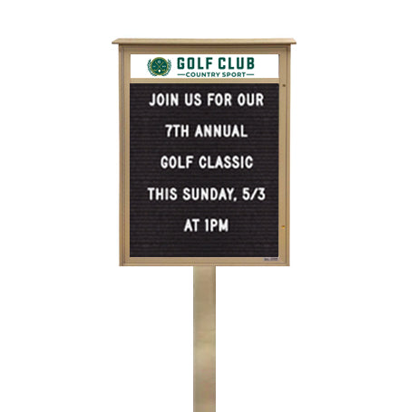 11x14 Standing Outdoor Message Center with Letter Board with Header