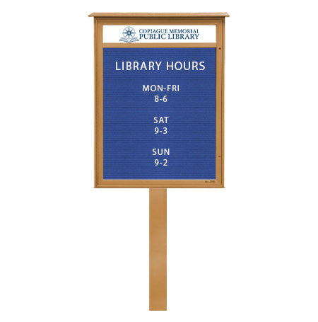11x17 Standing Outdoor Message Center with Letter Board with Header