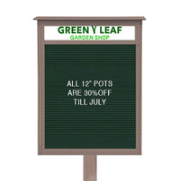18x24 Standing Outdoor Message Center with Letter Board with Header