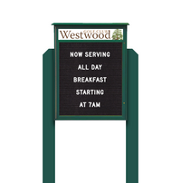 20x30 Standing Outdoor Message Center with Letter Board with Header