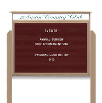 27x41 Free Standing Outdoor Message Center with Letter Board with Header