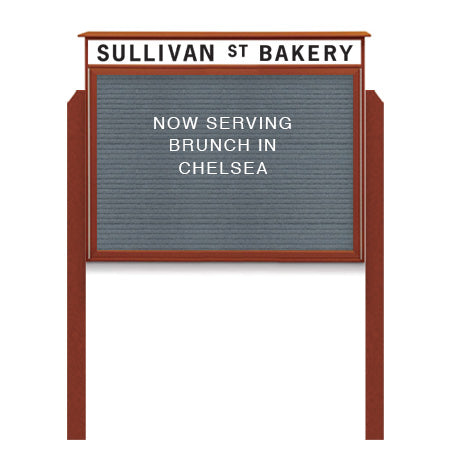 30x36 Free Standing Outdoor Message Center with Letter Board with Header