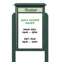 48" x 48" Freestanding Outdoor Message Center - Magnetic White Dry Erase Board with Header