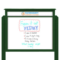 18" x 24" Outdoor Message Center - Magnetic White Dry Erase Board with Header and Posts