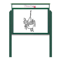 42" x 42" Outdoor Message Center - Magnetic White Dry Erase Board with Header and Posts