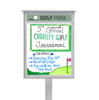 8 1/2" x 11" Standing Outdoor Message Center - Magnetic White Dry Erase Board