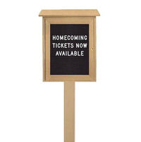 11" x 17" Outdoor Message Center Letter Board | LEFT Hinged - Single Door with Posts Information Board - SIZES REFER TO VIEWABLE AREA