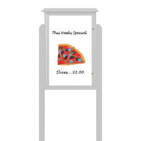 26" x 42" Outdoor Message Center - Magnetic White Dry Erase Board with Posts