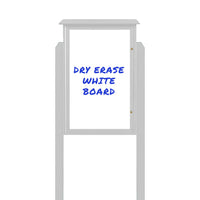 38" x 54" Outdoor Message Center - Magnetic White Dry Erase Board with Posts