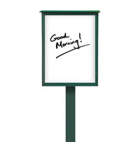 12" x 18"  Outdoor Message Center - Magnetic White Dry Erase Board with Posts