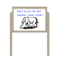22" x 28" Outdoor Message Center - Magnetic White Dry Erase Board with Posts
