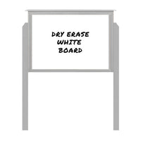 27" x 41" Outdoor Message Center - Magnetic White Dry Erase Board with Posts