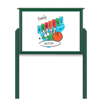 36" x 36" Outdoor Message Center - Magnetic White Dry Erase Board with Posts
