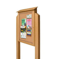 36x48 Outdoor Message Center with Cork Board with POSTS - Eco-Friendly Recycled Plastic Enclosed Information Board