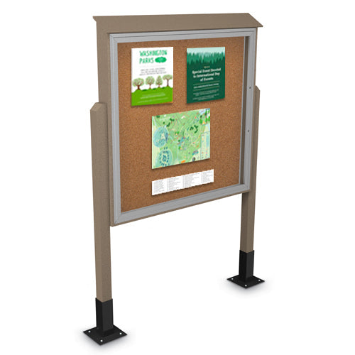 Standing 48 x 60 Outdoor Message Center + Bulletin Board - Faux Wood –  OutdoorDisplayCases