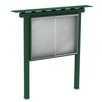52" x 40" Outdoor Classroom Cabinet Magnetic White Dry Erase Board | Shown in Woodland Green Finish