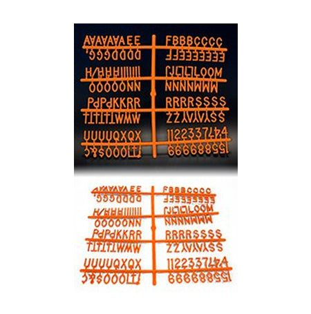 Orange Plastic Letter Sets for Changeable Letterboards | Sprue Letter and Number Sets