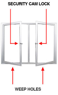 Outdoor Enclosed Dry Erase Markerboard (2 and 3 Doors) - White Porcelain Steel