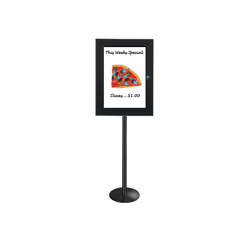 Outdoor Enclosed Dry Erase SwingStand with Gloss White Board | Magnetic Porcelain Steel Marker Board