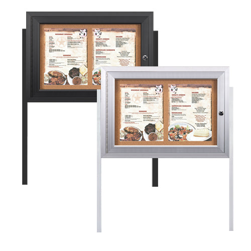 Outdoor Restaurant Menu Display Cases with Posts - Ships Free 7 Sizes ...