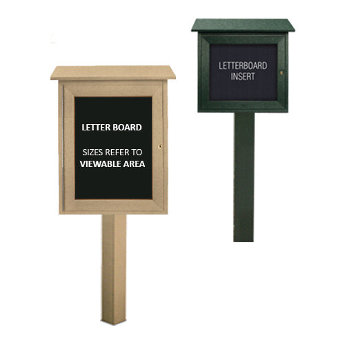FREE STANDING OUTDOOR LETTER BOARD MESSAGE CENTER (12x18 Viewable Area) 