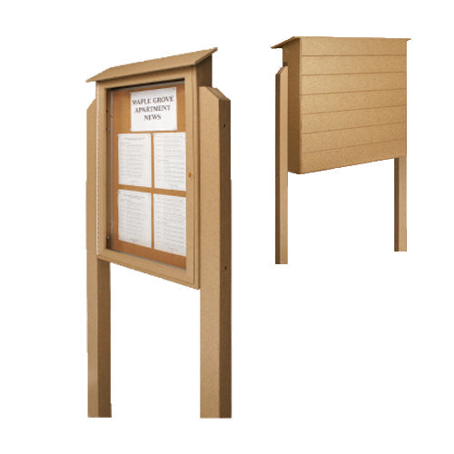 OUTDOOR CORK MESSAGE CENTER WITH POSTS (42x42 Viewable Area)