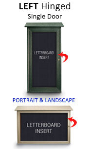 20" x 30" Outdoor Message Center Letter Board | LEFT Hinged - Single Door Information Board