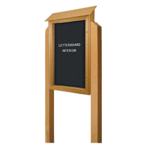 OUTDOOR LETTER MESSAGE CENTER 40x60 with POSTS (LEFT Hinged with SINGLE DOOR)