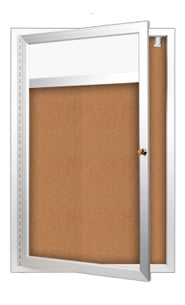 Outdoor Enclosed Menu Cases with Header & Lights for 8 1/2" x 11" Portrait Menu Sizes