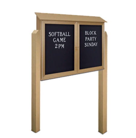 Double Door 50x40 Outdoor Letter Board Message Center with Posts