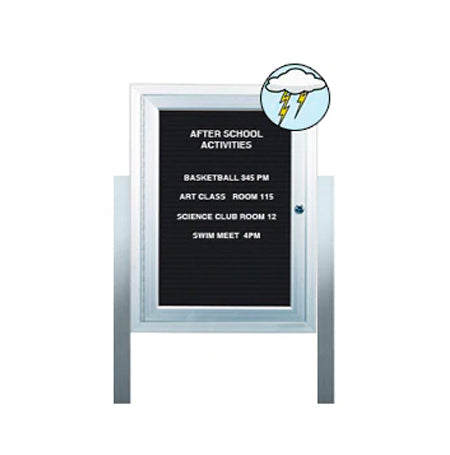 Outdoor Enclosed Changeable Letter Boards Display Cases Standing