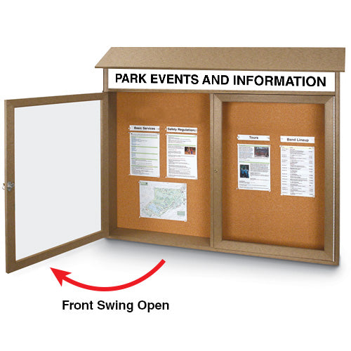 52x40 Message Center Hinged with 2 Doors (OPEN VIEW)
